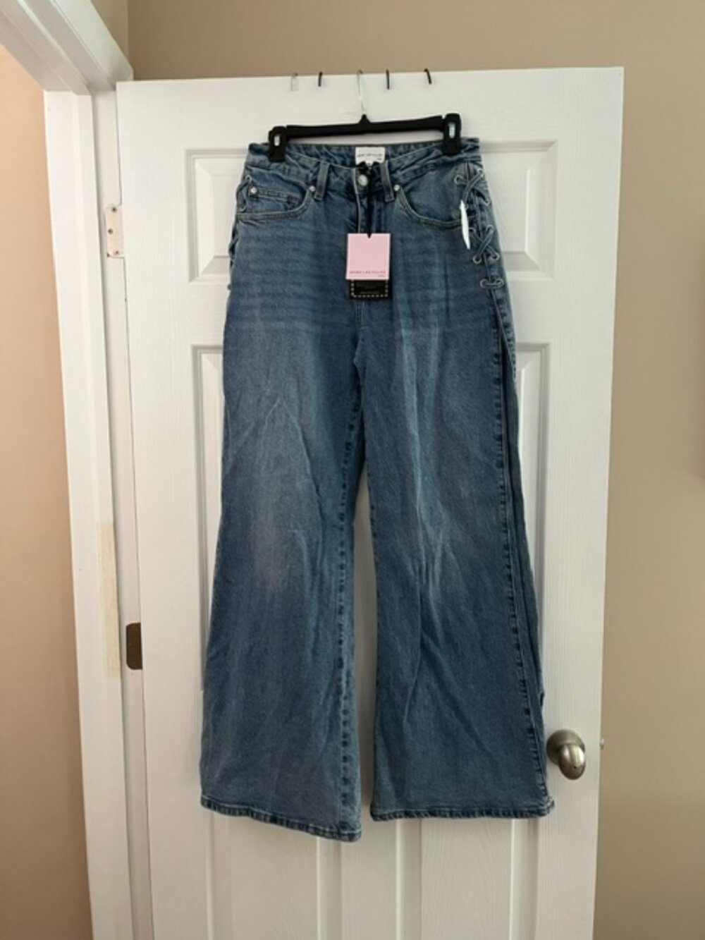 Avec Les Filles High-Rise Adjustable-Hem Wide-Leg Jeans Size 27